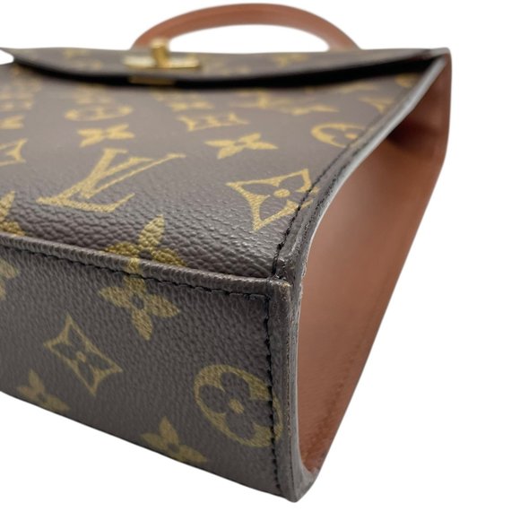 LOUIS VUITTON Louis Vuitton Monogram Malesherbes Handbag M51379 Brown Leather... - Picture 10 of 16